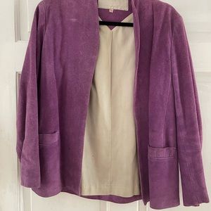 Bergdorf Goodman vintage lilac suede blazer